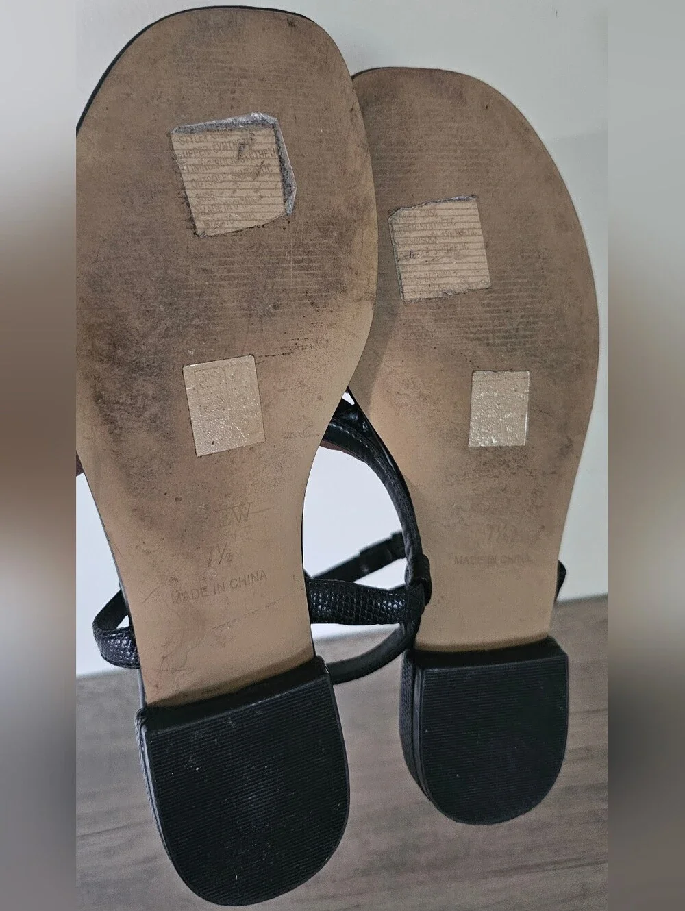 J.Crew Sadie Black ankle strap thong sandals 7 1/2